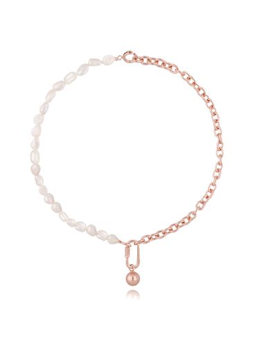 Naszyjnik  łańcuch z perłami długi NRG0263 50 cm