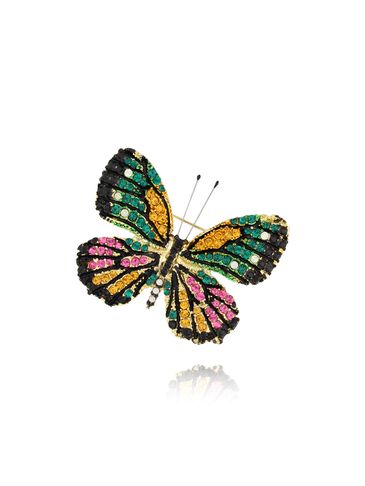 Broszka z kolorowym motylem Papillon BRPI0002