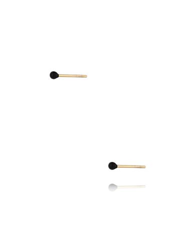 Kolczyki złote kulki z czarną emalią 2 mm Enamel Balls KSA0774
