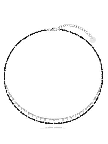 Naszyjnik srebrny z agatami Mina NSC0428