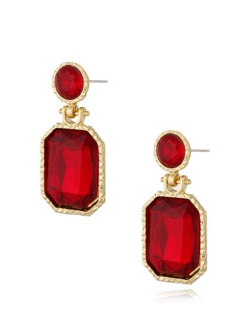 Kolczyki z czerwonymi kryształami Luxury KSS1352