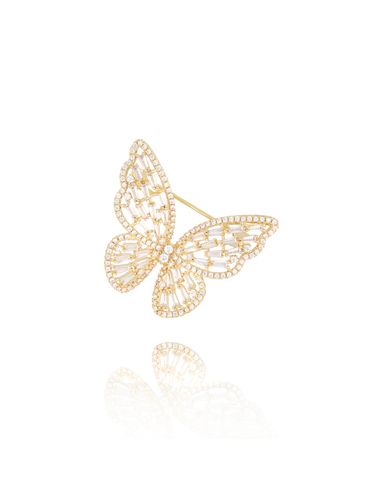 Broszka z transparentnym motylem Papillon de Cristal BRSS0220