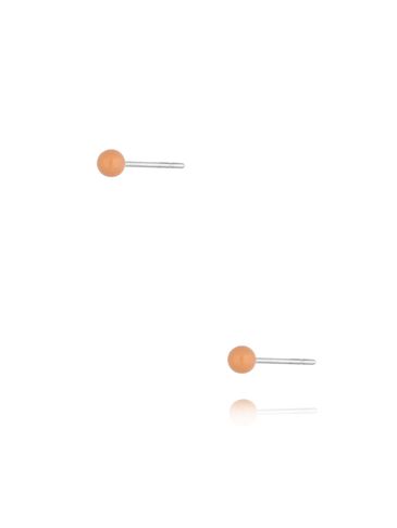 Kolczyki kulki z brzoskwiniową emalią 3 mm Enamel Balls KSA1695