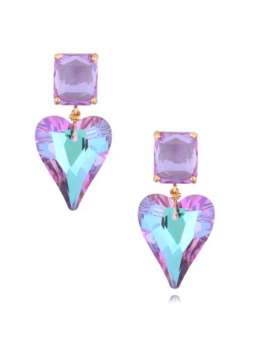 Kolczyki serca z liliowymi kryształami Osasco II KFF0200