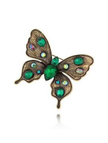 Broszka z zielonym motylem Green Butterfly BRSS0215