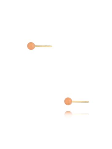 Kolczyki kulki z brzoskwiniową emalią 3 mm Enamel Balls KSA1570