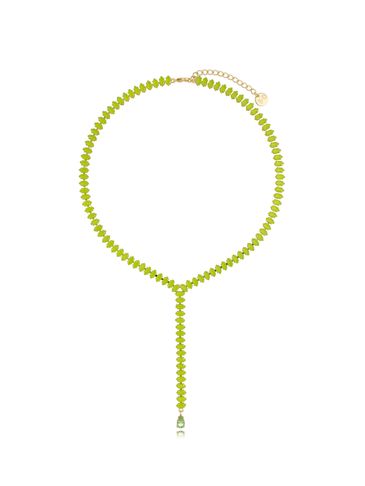 Naszyjnik z zielonymi kryształkami NS0158