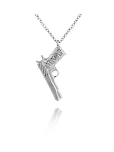 Naszyjnik srebrny z pistoletem Gold Gun NSA0784
