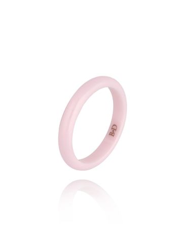 Obrączka z ceramiki różowa cienka Feminine PFE0035