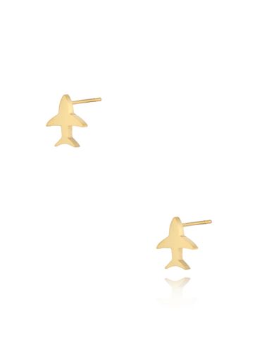 Kolczyki złote wkrętki samoloty Larissa KSA1049