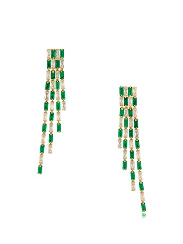 Kolczyki z zielonymi kryształkami Jaadar KSS1200