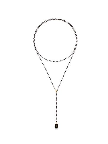 Naszyjnik z kryształkami czarny z zawieszką Cristalli NPA1133
