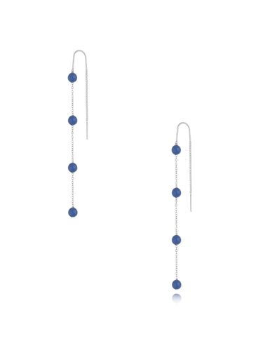 Kolczyki z kuleczkami z niebieską emalią Chillin KSA1621