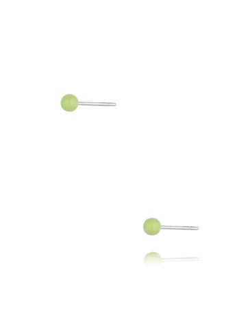 Kolczyki kulki z zieloną emalią 3 mm Enamel Balls KSA1697