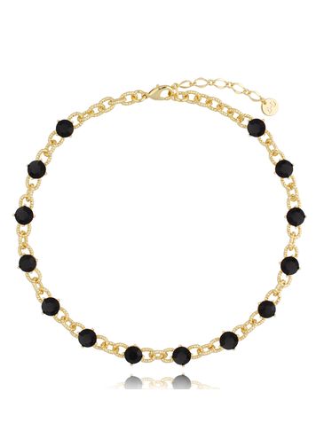 Naszyjnik złoty z czarnymi kryształami Gillian NTO0029