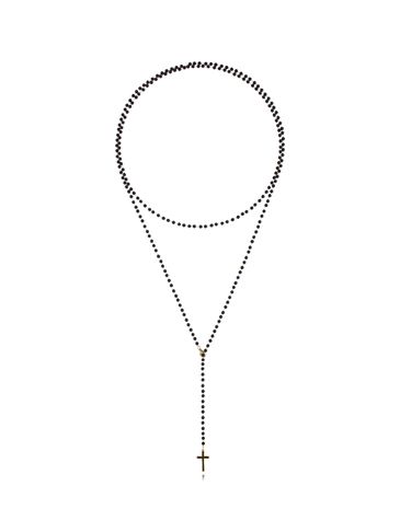 Naszyjnik z kryształkami czarny z krzyżykiem Cristalli NPA1207