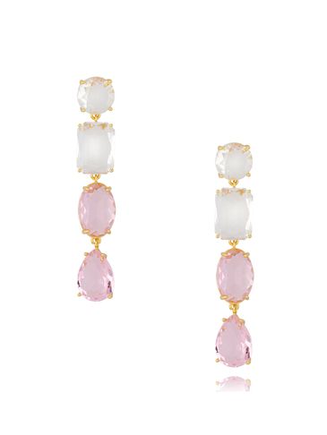 Kolczyki różowo kryształowe Pink KTO0098