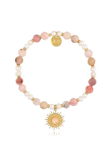 Bransoletka z różowymi opalami i perłami BTW2812