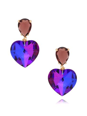 Kolczyki serca z fioletowymi kryształami Osasco KFF0169