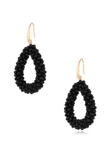 Kolczyki z kryształkami czarne łezki Luminous KWE0059