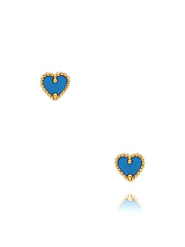 Kolczyki z niebieskimi sercami KSY0037