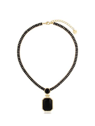 Naszyjnik z czarnym kryształem Luxury II NS0120