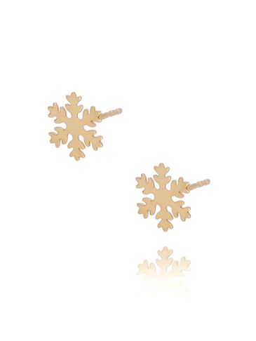 Kolczyki srebrne pozłacane śnieżynki KSE0112