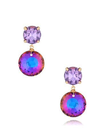 Kolczyki okrągłe z fioletowymi kryształami Vitória KFF0215