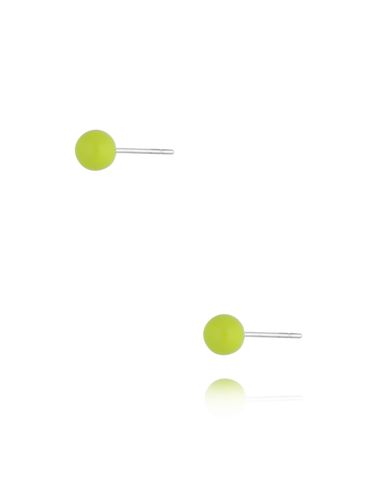 Kolczyki kulki z zieloną emalią 4 mm Enamel Balls KSA1708