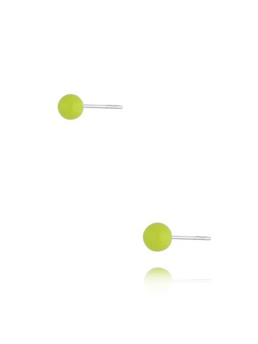 Kolczyki kulki z zieloną emalią 5 mm Enamel Balls KSA1718