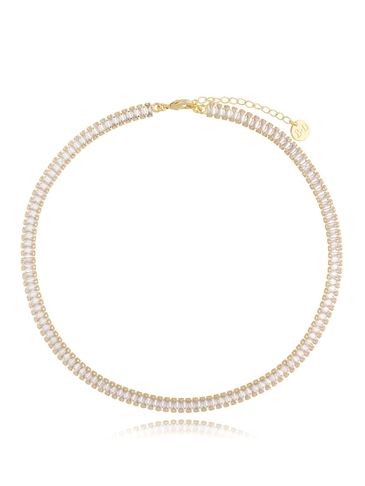 Naszyjnik złoty zdobiony kryształkami Mariah 34 cm NS0056