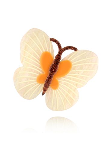 Broszka z motylem duża White Butterfly BRZA0079