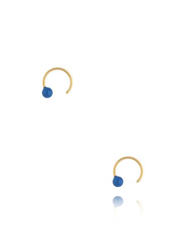 Kolczyki złote okrągłe z niebieską emalią Round Enamel KSA1613