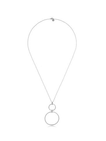 Naszyjnik srebrny długi z kołami Rings NSA0339