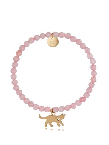 Bransoletka z kwarcem różowym i kotem Serene BSC1093