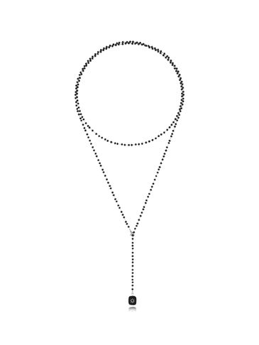 Naszyjnik z kryształkami czarny z zawieszką Cristalli NPA1199
