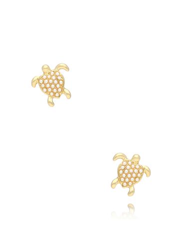 Kolczyki złote z perłowymi żółwikami Plage Sauvage KSS1709