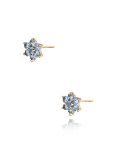 Kolczyki kwiatuszki z niebieskimi cyrkoniami Azure KSA0970
