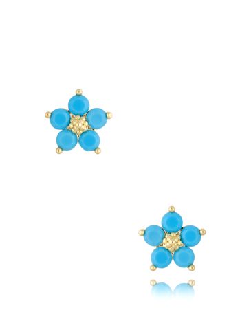 Kolczyki niebieskie kwiatki Instyle KSS1163