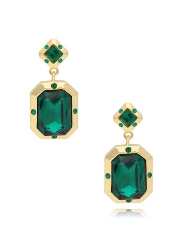 Kolczyki złote z zielonymi kryształami Coraline KSS1793