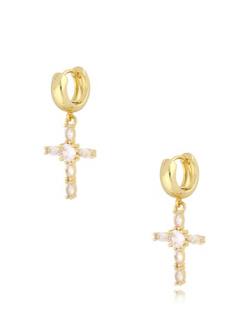 Kolczyki złote krzyżyki z kryształkami Baroque KRG0991