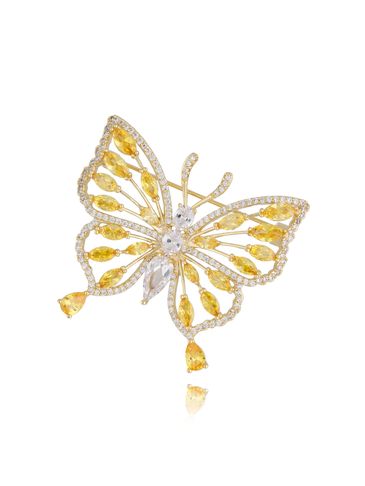 Broszka z żółtym motylem Butterfly BRMI0175
