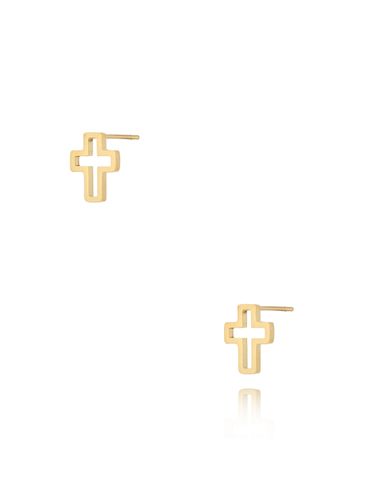 Kolczyki złote wkrętki krzyżyki Larissa KSA1027