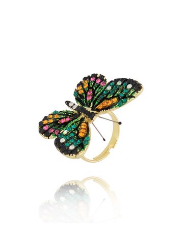 Pierścionek z kolorowym motylem Papillon PPI0012