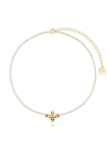 Naszyjnik złoty z owadem i kryształkami Trixie NS0239