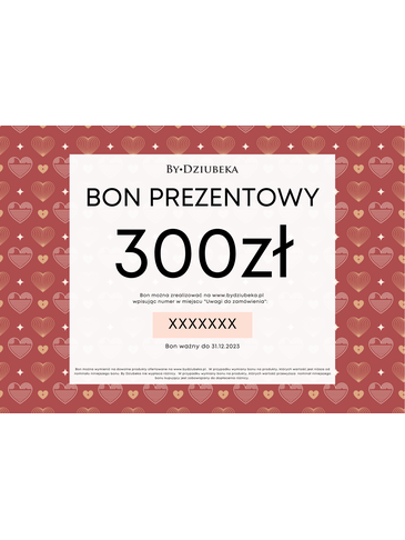 Bon Prezentowy Walentynki 300 zł online do wydruku BON300