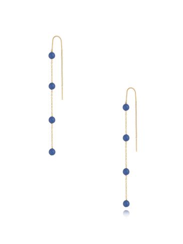 Kolczyki z kuleczkami z niebieską emalią Chillin KSA1622