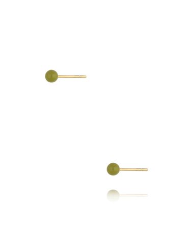 Kolczyki kulki z zieloną emalią 3 mm Enamel Balls KSA1574
