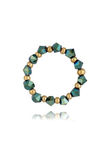 Pierścionek z zielonymi kryształkami Stunning PSC0382