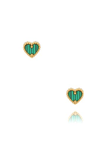 Kolczyki z zielonymi sercami KSY0036